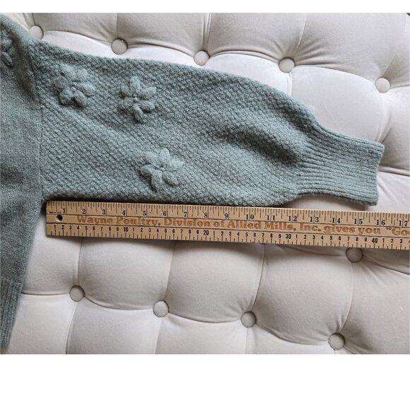 Jessica Simpson Knit Sweater Green Balloon Sleeve X Small - Picture 11 of 11